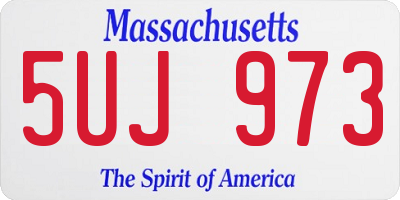 MA license plate 5UJ973