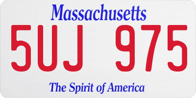 MA license plate 5UJ975