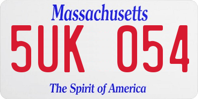 MA license plate 5UK054