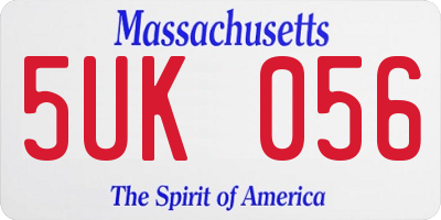 MA license plate 5UK056