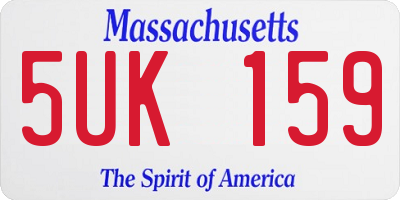 MA license plate 5UK159