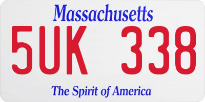 MA license plate 5UK338