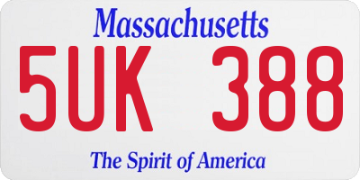 MA license plate 5UK388