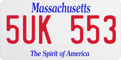 MA license plate 5UK553