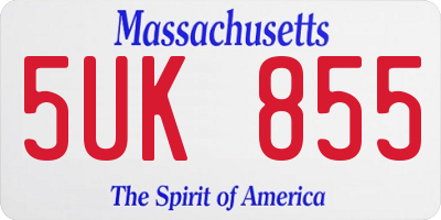 MA license plate 5UK855