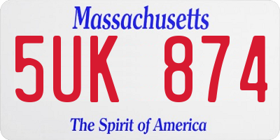MA license plate 5UK874