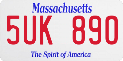 MA license plate 5UK890