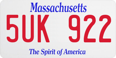MA license plate 5UK922