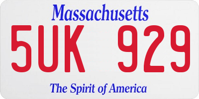 MA license plate 5UK929