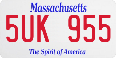 MA license plate 5UK955