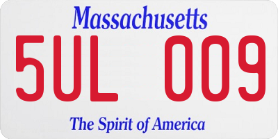 MA license plate 5UL009