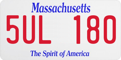 MA license plate 5UL180