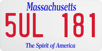 MA license plate 5UL181