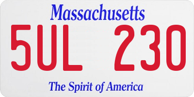 MA license plate 5UL230