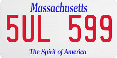 MA license plate 5UL599