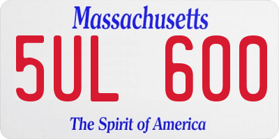 MA license plate 5UL600