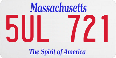 MA license plate 5UL721