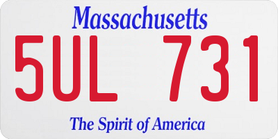 MA license plate 5UL731
