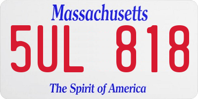 MA license plate 5UL818