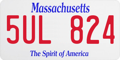 MA license plate 5UL824