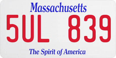 MA license plate 5UL839