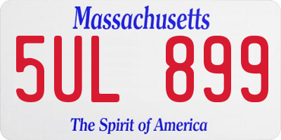 MA license plate 5UL899