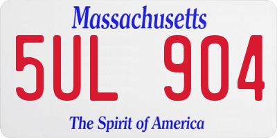 MA license plate 5UL904