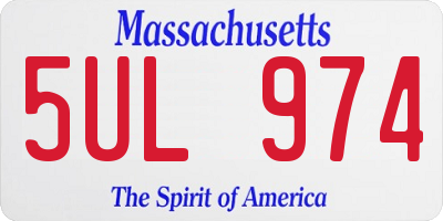 MA license plate 5UL974