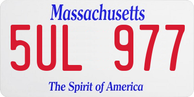 MA license plate 5UL977