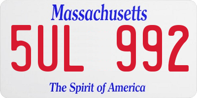 MA license plate 5UL992