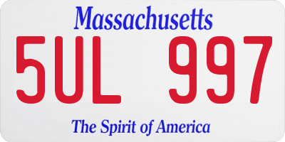 MA license plate 5UL997