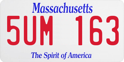 MA license plate 5UM163