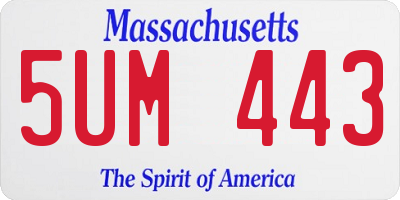 MA license plate 5UM443