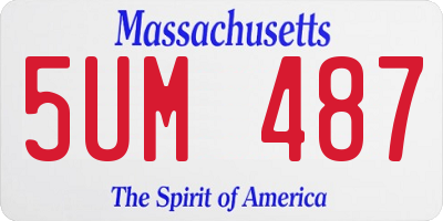 MA license plate 5UM487