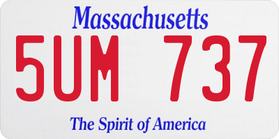 MA license plate 5UM737