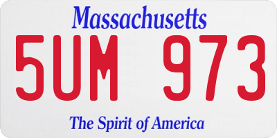 MA license plate 5UM973