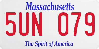 MA license plate 5UN079