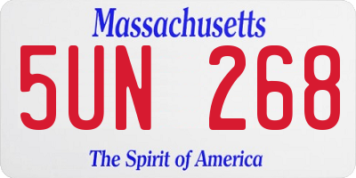 MA license plate 5UN268