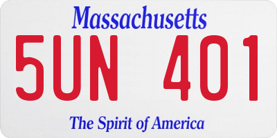 MA license plate 5UN401