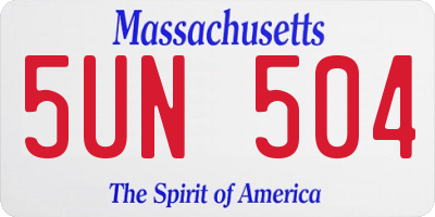 MA license plate 5UN504