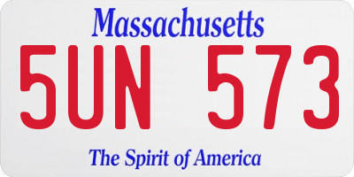 MA license plate 5UN573