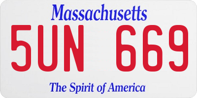 MA license plate 5UN669