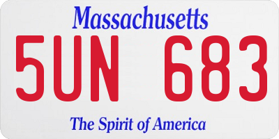 MA license plate 5UN683