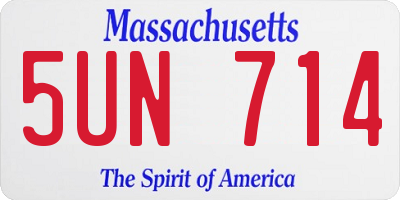MA license plate 5UN714