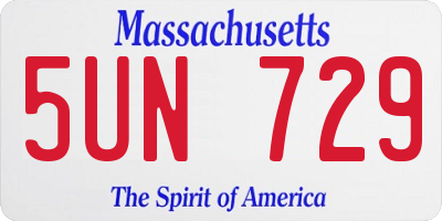 MA license plate 5UN729