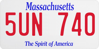 MA license plate 5UN740