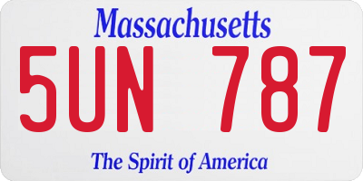 MA license plate 5UN787