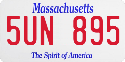 MA license plate 5UN895