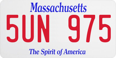 MA license plate 5UN975