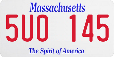 MA license plate 5UO145